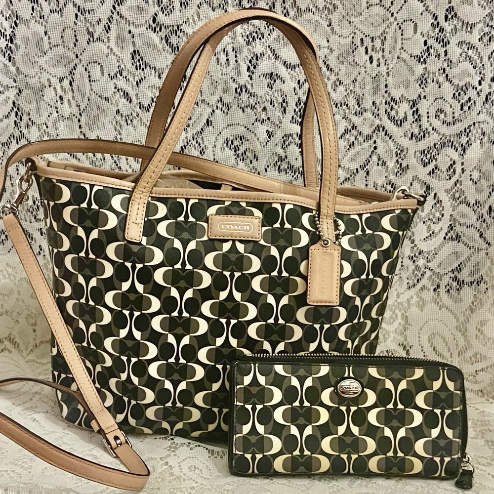 Coach- 26201 Park Metro Dream C 2-way Tote-Crossbody Bag with Matching Wallet